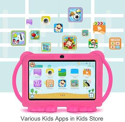 Kids Tablets,Kids Edition Tablet 7 Inch HD,Parental Control,Android 8.1 GMS,16GB,Quad Core,Pink Kid