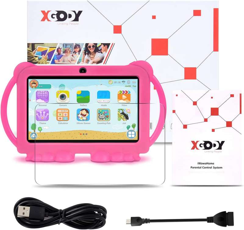 Kids Tablets,Kids Edition Tablet 7 Inch HD,Parental Control,Android 8.1 GMS,16GB,Quad Core,Pink Kid