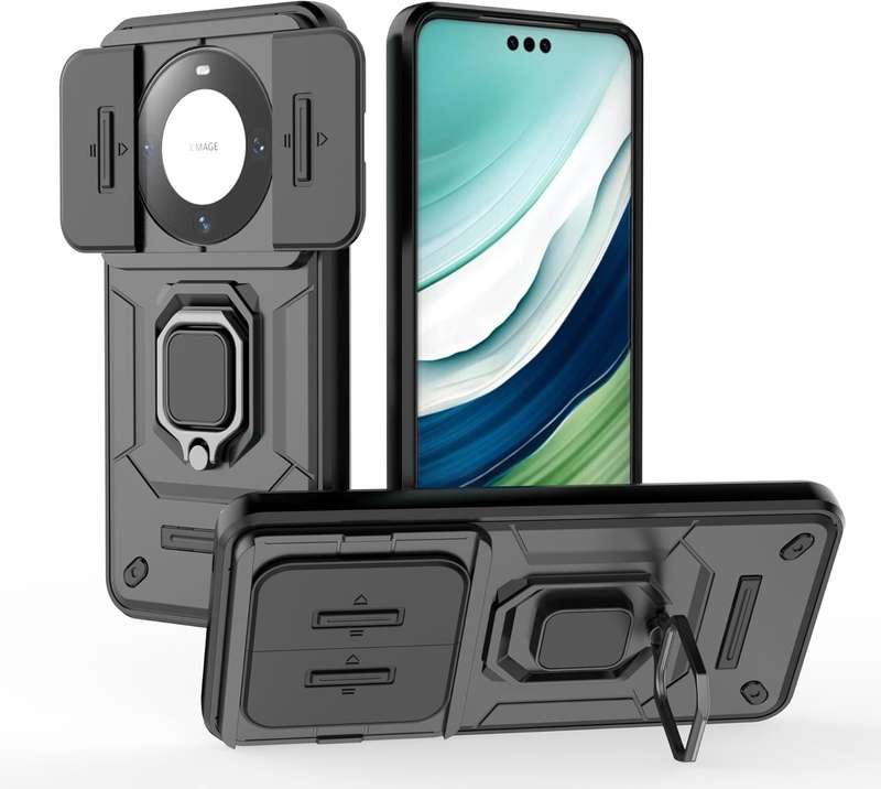 Kickstand military slide lens camera protection case for Honor X9A