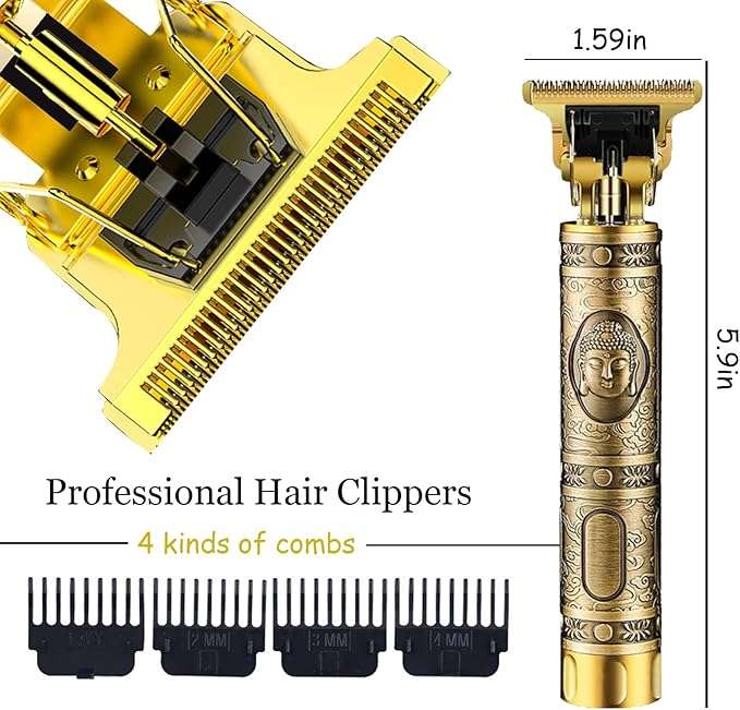 Professional Rechargeable Beard and Hair Trimmer with accessories
