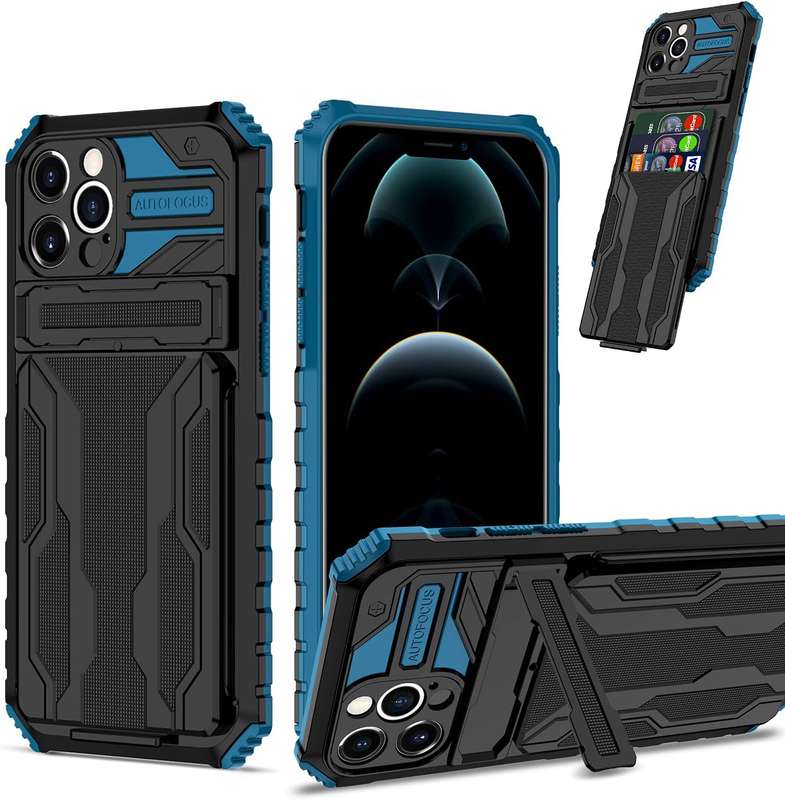 Sliding hidden wallet shockproof protective case for Samsung Redmi iPhone