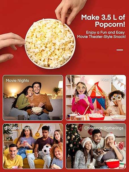 Popcorn Machine Big Vintage Collection and Electric Popcorn Maker Making Machine, Instant Popcorn Ma