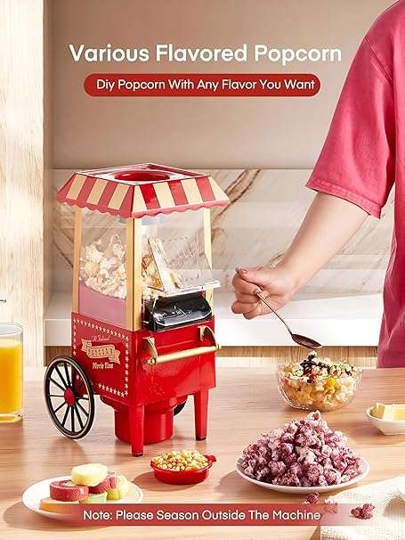 Popcorn Machine Big Vintage Collection and Electric Popcorn Maker Making Machine, Instant Popcorn Ma