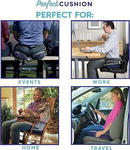 Perfect Cushion Memory Foam & Gel Seat, Quality & Therapeutic Comfort Designed to Cradle & Support Y