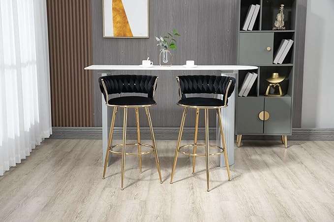 KC Furn-Marloe Bar Chair (Black Set of 2)