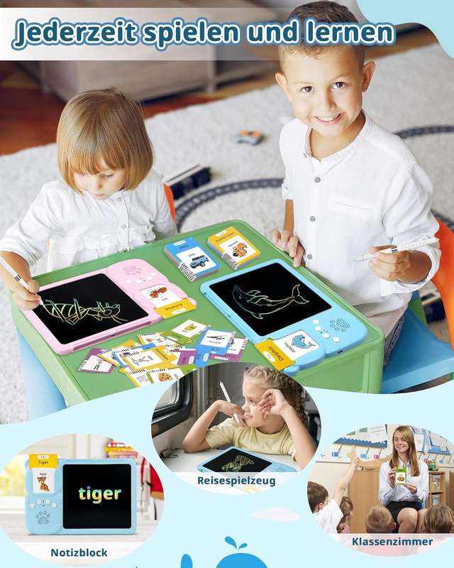 Talking Flash Cards with LCD Drawing Tablet - 510 British English Words,Learning Educational Toys G