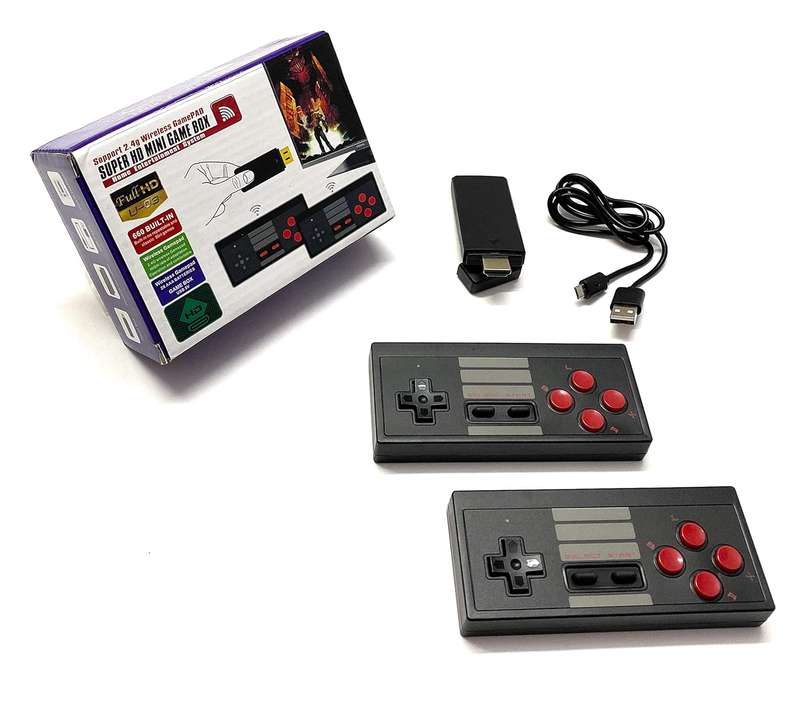 Wireless 4K Build in 660 Classic Games 8Bit Super HD Two Players HDMI Wireless Mini Video Game Cons