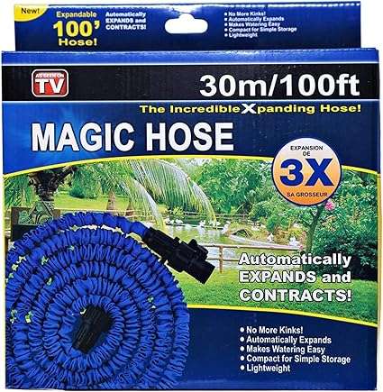 30M/100FT Extra Long Retractable Expandable Magic Garden Hose Pipe & Spray Gun