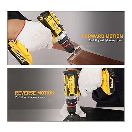Cordless Drill Driver, 21V Li-ion Battery, 0.8-10mm Keyless Chuck, LED Light, Variable Speed, TPR G