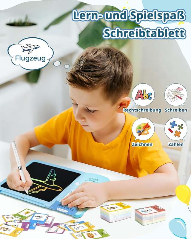 Talking Flash Cards with LCD Drawing Tablet - 510 British English Words,Learning Educational Toys G