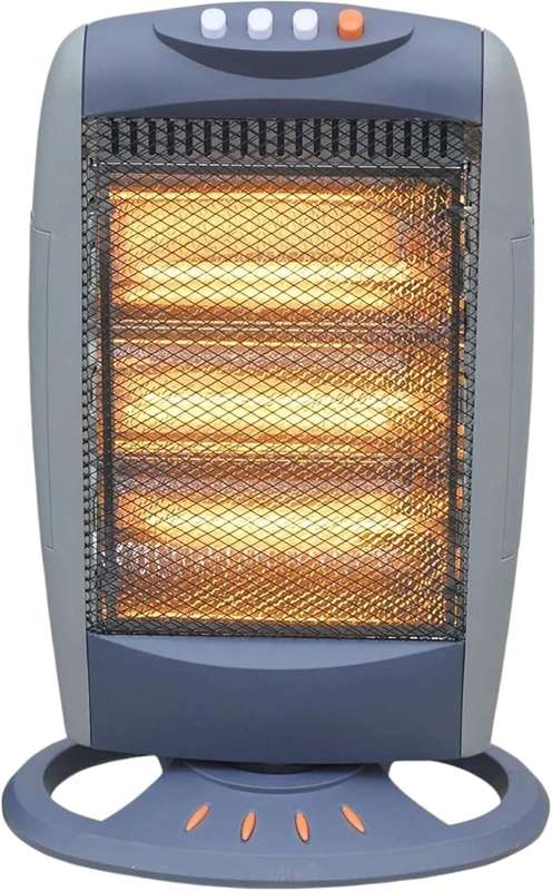HomeVibe 1200W Halogen Heater  3 Power Settings (400W/800W/1200W), Lightweight & Portable with Car