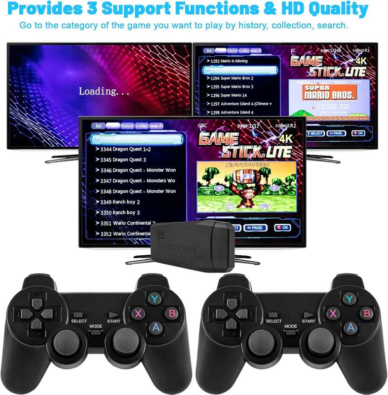 Retro Games Game Stick 32GB TF Card Built-in 20 000 Classic Games with Dual 2.4G Handheld Controller