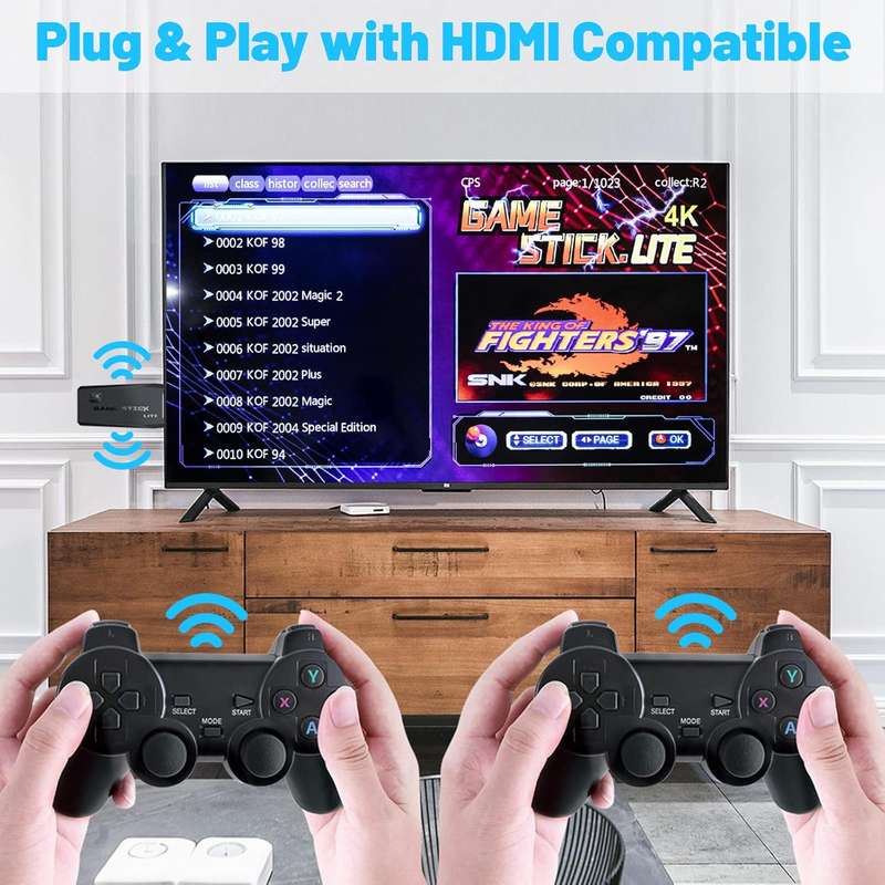 Retro Games Game Stick 32GB TF Card Built-in 20 000 Classic Games with Dual 2.4G Handheld Controller