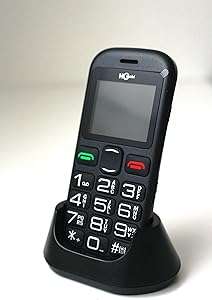 HC Mobi Senior Older People Mobile Phone Big Dial Buttons Help SOS Function Desk Charger Easy to Use