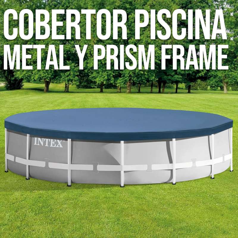 Intex 3.05m Round Easy Set Outdoor Backyard Swimming Pool Cover, Blue - Unboxed