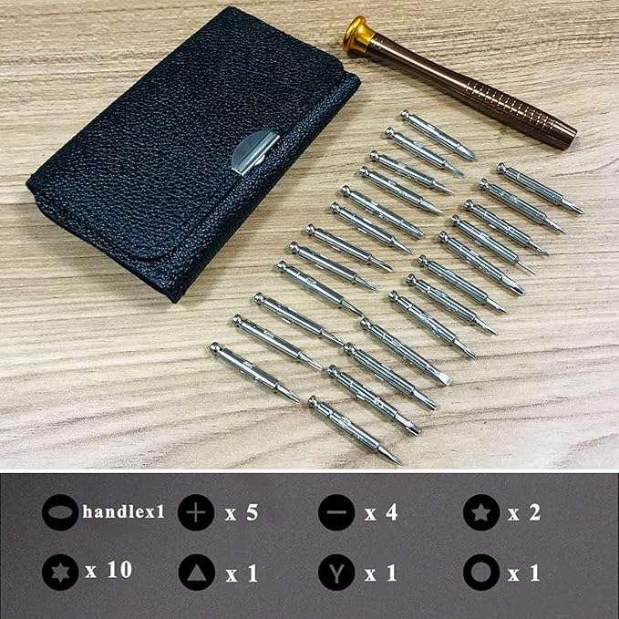 25 in 1 Screwdriver Set Precision Repair Tool Kit Screw Driver for Mobile PC Camera Watch + Case