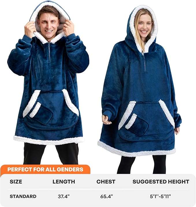 Blue 1.1m Huggie Hoodie