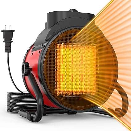Outdoor Patio Heaters - 2000W Portable Electric Garage Heater with 2S Fast Heating, Overheat Protect