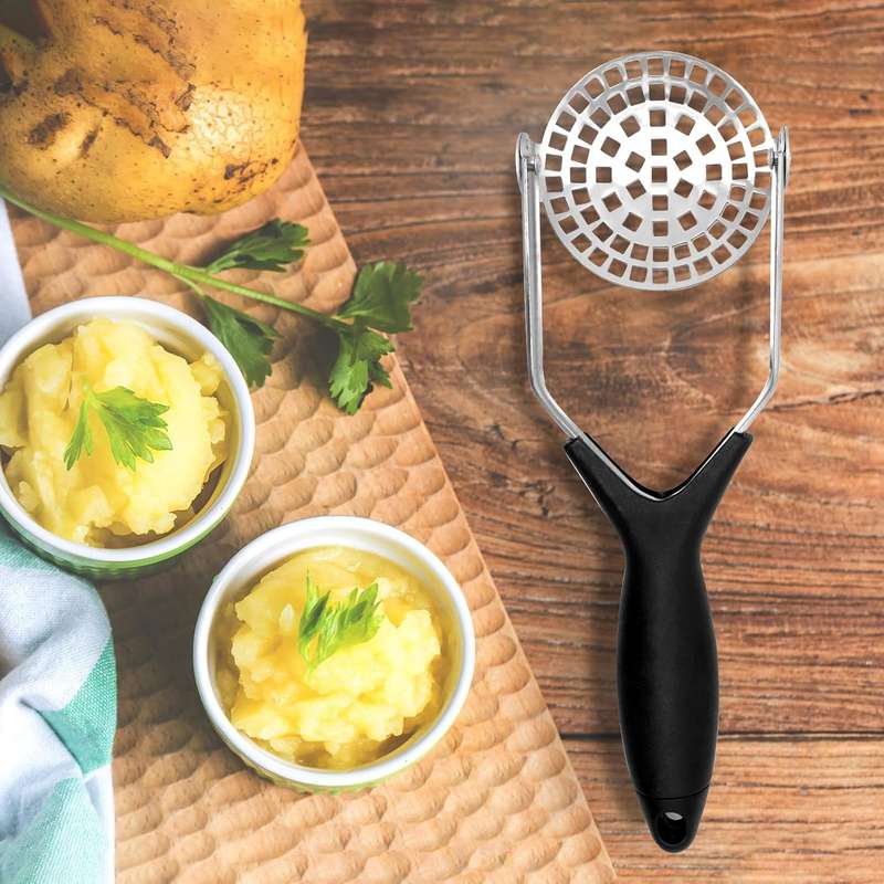 Manual Potato Masher Stainless Steel Potato Crush Potato Masher with Non-Slip Handle Stainless Steel