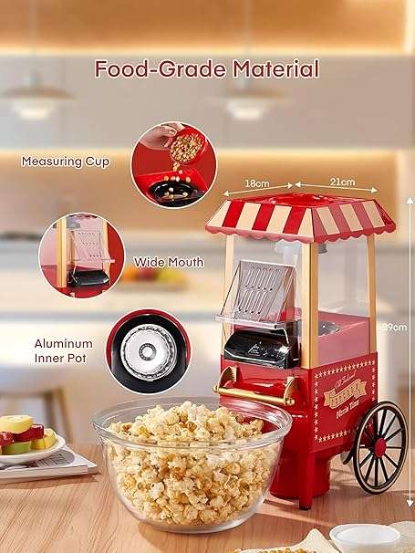 Popcorn Machine Big Vintage Collection and Electric Popcorn Maker Making Machine, Instant Popcorn Ma