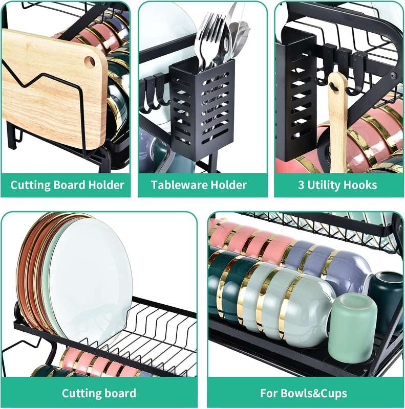 2 Tier Dish Drainer Rack