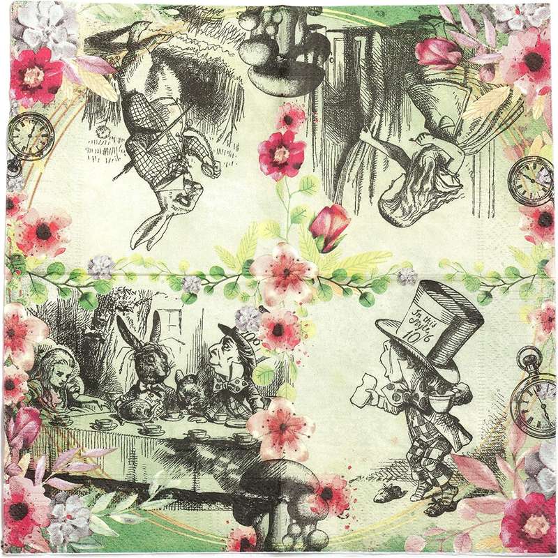 Alice in Wonderland Party Supplies - Huge 40 Napkins Pack