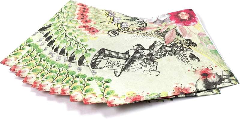 Alice in Wonderland Party Supplies - Huge 40 Napkins Pack
