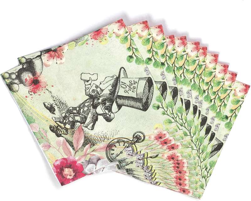 Alice in Wonderland Party Supplies - Huge 40 Napkins Pack