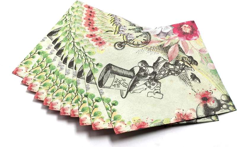 Alice in Wonderland Party Supplies - Huge 40 Napkins Pack