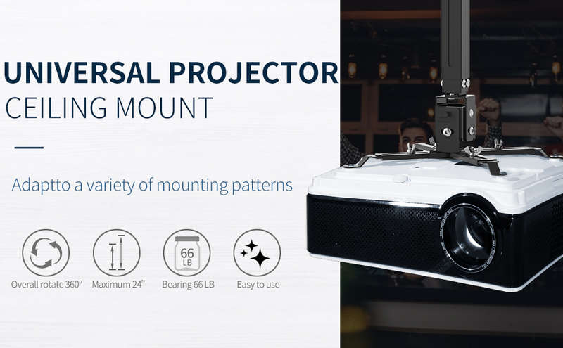 4 in 1 Projector Mount,Universial Wall or Ceiling Mount/Bracket with Extendable Arm and Adjustable