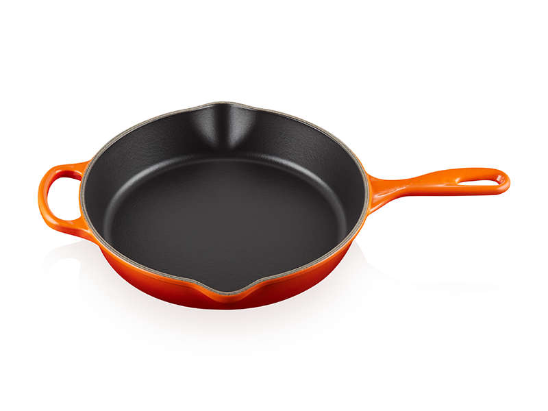 Round Signature Cast Iron Skillet Enamel Round Pan - Orange