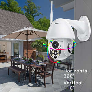 SDETER Outdoor PTZ WiFi Security Camera, Pan Tilt Zoom 4.1X Surveillance CCTV IP Weatherproof