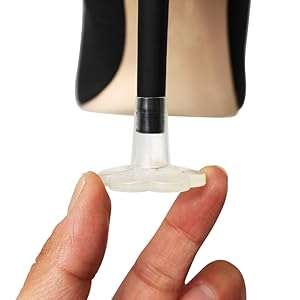 STOPPERS Heel Protector being applied to black high heel shoe