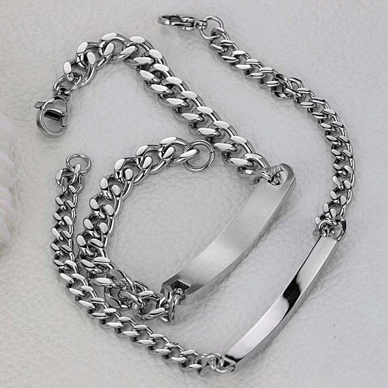 Couples Engraved Bracelet set