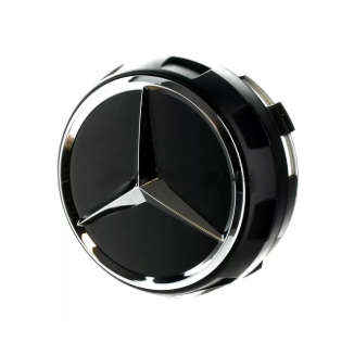 MERCEDES BENZ pop out centre caps-75mm- 4pk Black