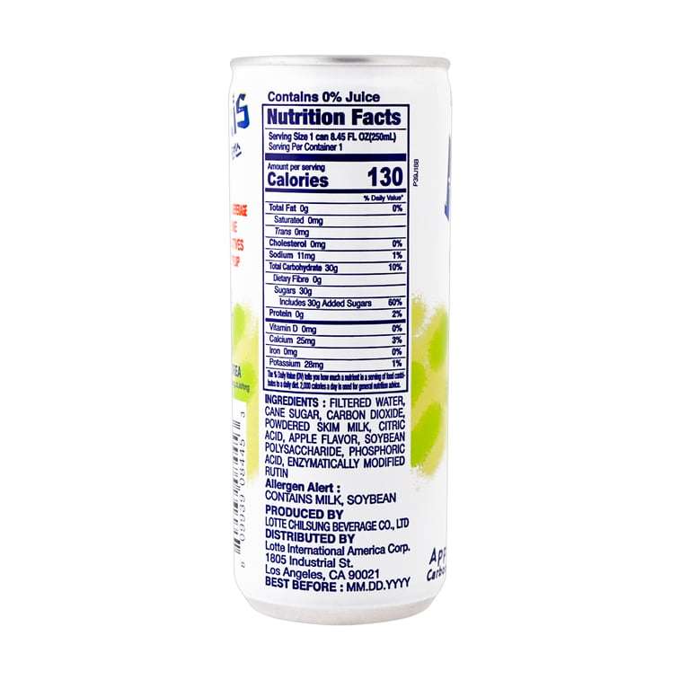 Lotte Milkis Apple Flavour Carbonated Soda Drink 250ml