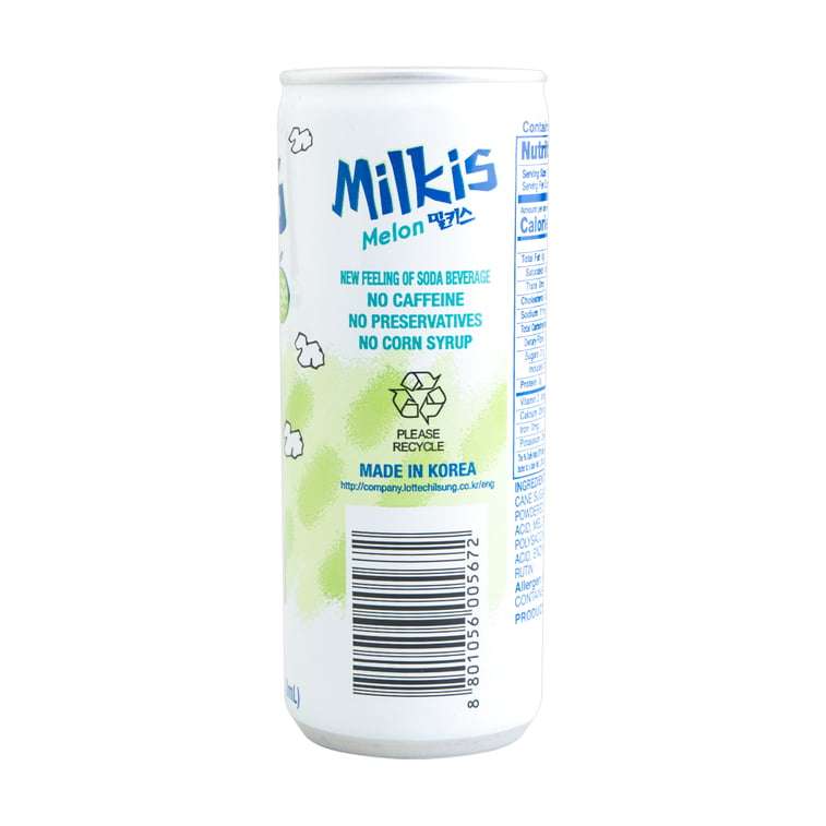Lotte Milkis Melon Flavour Carbonated Soda Drink 250ml
