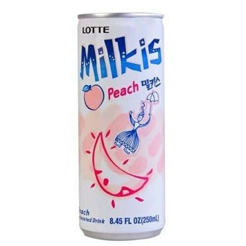 Lotte Milkis Peach Flavour Carbonated Soda Drink 250ml