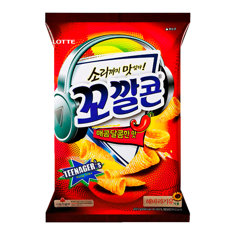 Lotte Ggo Ghal Popping Corn Chips Sweet &amp; Spicy 72g