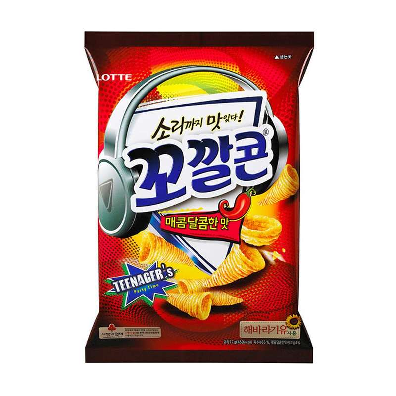 Lotte Ggo Ghal Popping Corn Chips Sweet &amp; Spicy 72g