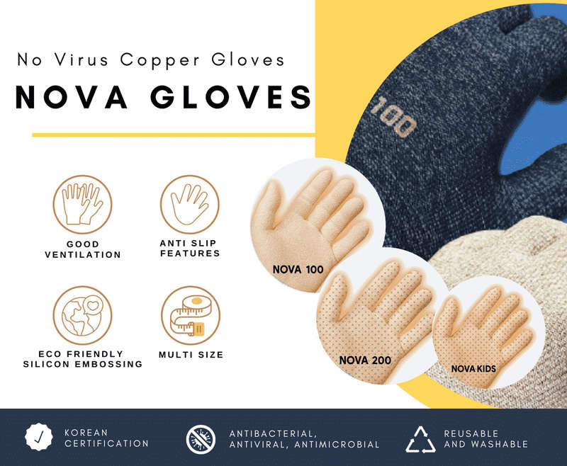 Nova 200 Kids Copper Cu+ Antimicrobial Gloves (Kids)