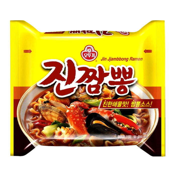 Ottogi Jin Jjambbong Ramen Spicy Seafood Noodles (4 Pack) 520g