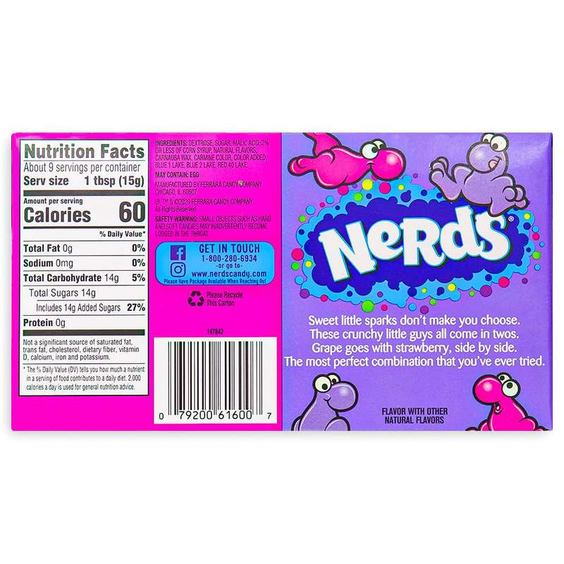 Nerds Candy Grape &amp; Strawberry 142g