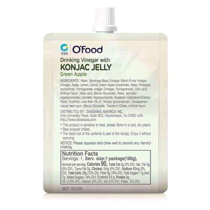 Konjac Jelly Drinking Vinegar Green Apple 180g (O'Food)