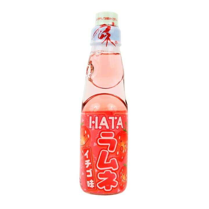 Hata Ramune Strawberry Flavour Soda Drink 200ml