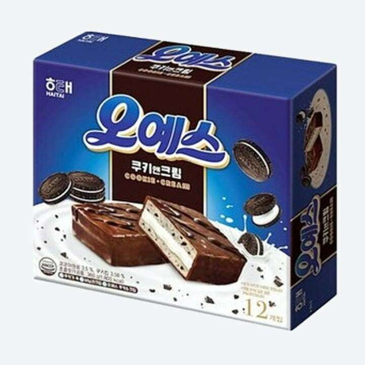 Haitai Oh! Yes Cookie &amp; Cream Chocolate Coated Cake (12 Pack) 360g