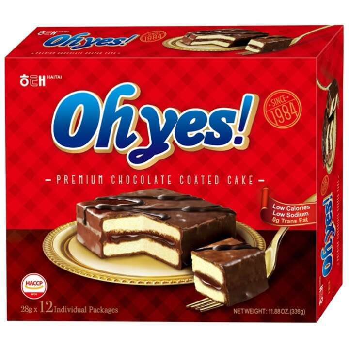 Haitai Oh! Yes Chocolate Coated Cake (12 Pack) 360g