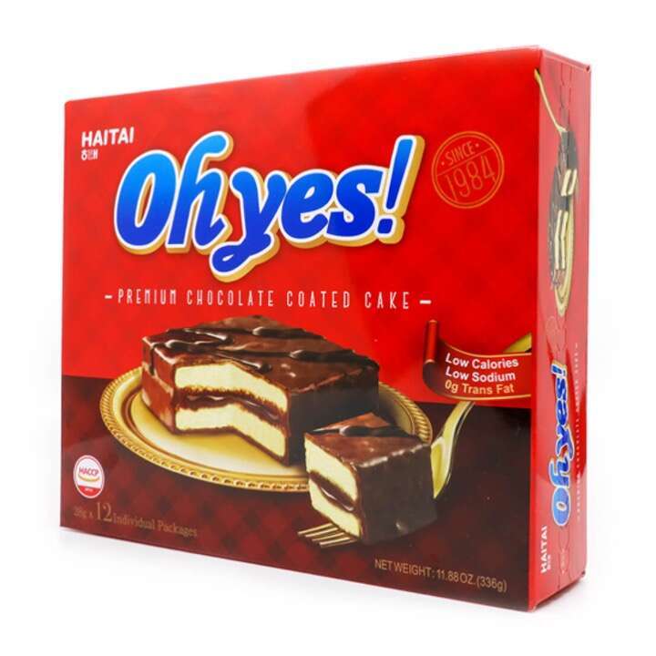 Haitai Oh! Yes Chocolate Coated Cake (12 Pack) 360g