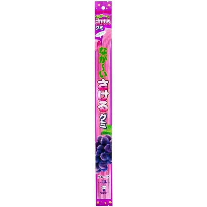 Sakeru Long Grape Gummy Peeling Candy 42g (UHA)