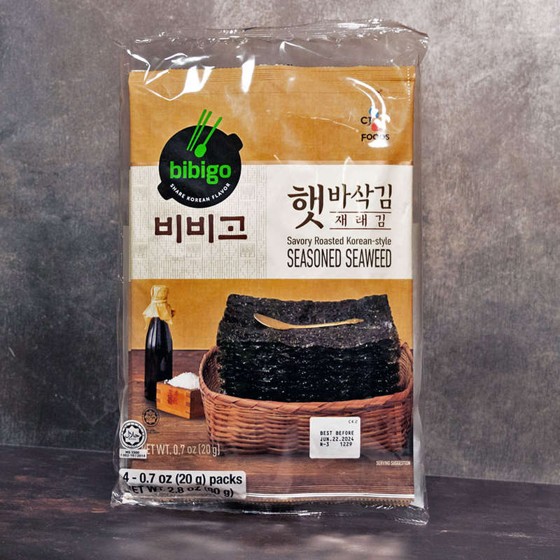 Bibigo Savory Roasted Korean-Style Seasoned Seaweed 20gx4